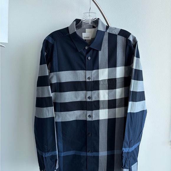 Burberry Men's Black and White Plaid Shirt - Picture 2 of 9